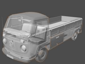 Volkswagen T2 Kemperink Special Pickup 1976 3D Model