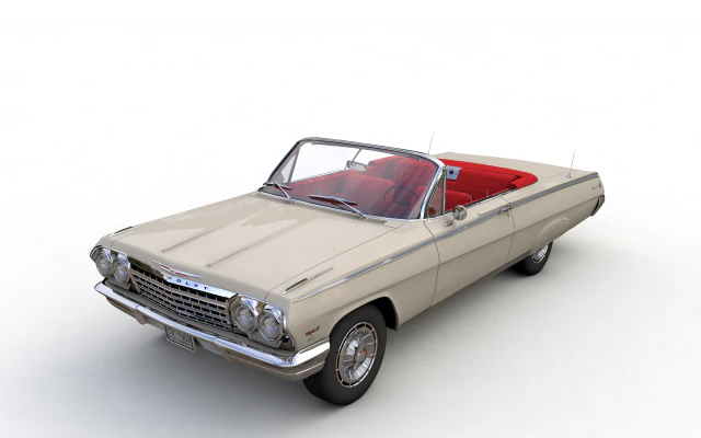 Chevy Impala SS Convertible 1962 3D Model .c4d .max .obj .3ds .fbx .stl .blend