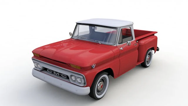 GMC PICKUP TRUCK STEPSIDE 1964 3D Model .c4d .max .obj .3ds .fbx .stl .blend 