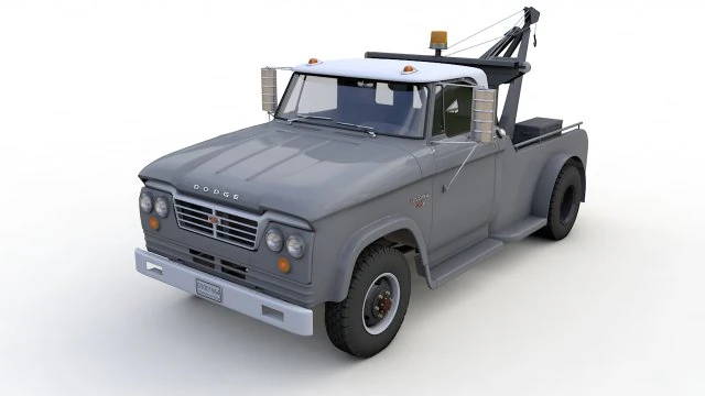 1964 DODGE D300 TOW TRUCK 3D Model .c4d .max .obj .3ds .fbx .stl .blend 