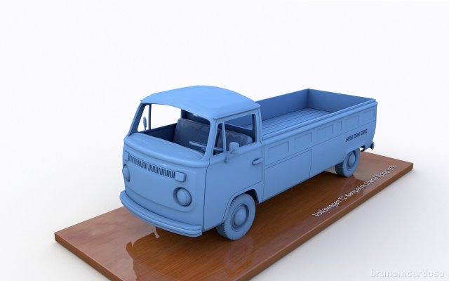 Volkswagen T2 Kemperink Special Pickup 1976 Modelo de Impressão 3D .c4d .max .obj .3ds .fbx .stl .blend 