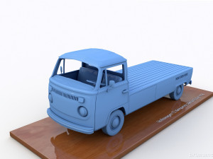 Volkswagen T2 Kemperink Special Pickup 1976 Modelo de Impressão 3D