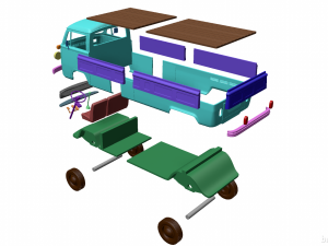 Volkswagen T2 Kemperink Special Pickup 1976 Modelo de Impressão 3D