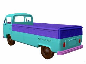 Volkswagen T2 Kemperink Special Pickup 1976 Modelo de Impressão 3D