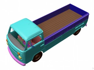 Volkswagen T2 Kemperink Special Pickup 1976 Modelo de Impressão 3D