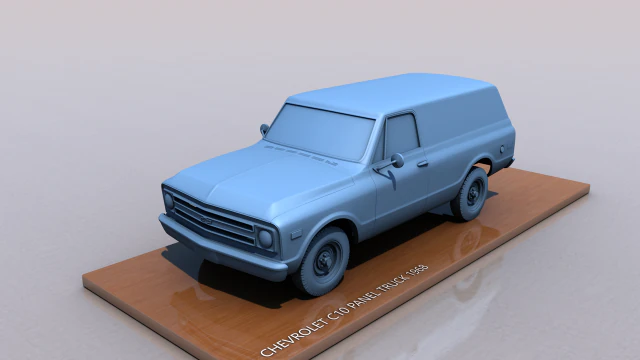 CHEVROLET C10 PANEL TRUCK 1968 3D Print Model .c4d .max .obj .3ds .fbx .stl .blend 