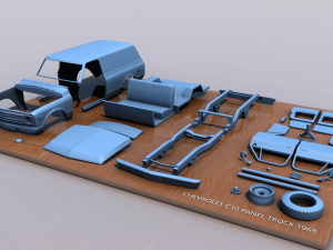 CHEVROLET C10 PANEL TRUCK 1968 Model do druku 3D