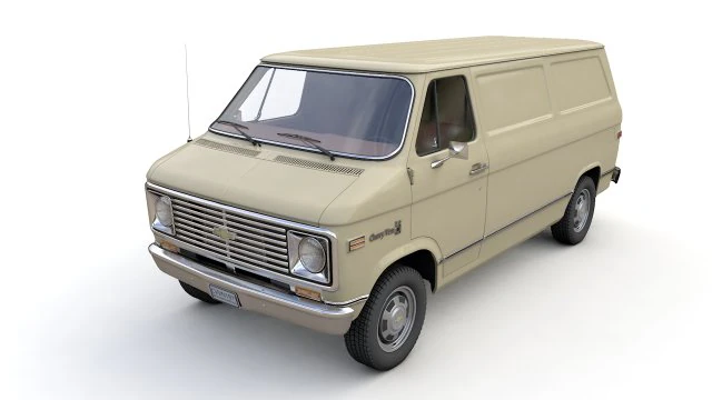 Chevy Van 1971 3D Model .c4d .max .obj .3ds .fbx .stl .blend 