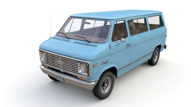 Chevy Van Beauville 1971 3D Model .c4d .max .obj .3ds .fbx .stl .blend 