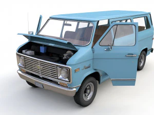 Chevy Van Beauville 1971 3D Model
