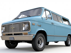 Chevy Van Beauville 1971 3D Model in Van and Minivan 3DExport
