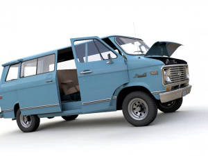 Chevy Van Beauville 1971 3D Model