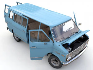 Chevy Van Beauville 1971 3D Model