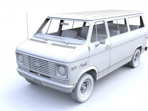 Chevy Van Beauville 1971 3D Model