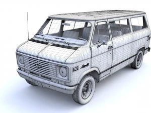 Chevy Van Beauville 1971 3D Model