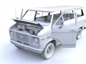 Chevy Van Beauville 1971 3D Model