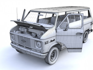 Chevy Van Beauville 1971 Modello 3D