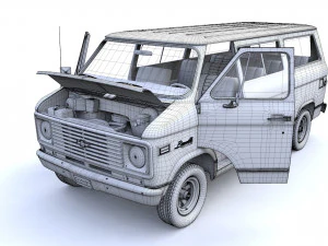 Chevy Van Beauville 1971 3D Model