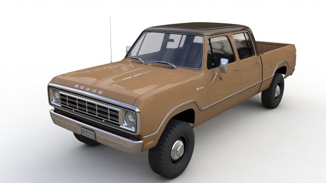 Dodge Power Wagon Crewcab 1976 3D Model .c4d .max .obj .3ds .fbx .stl .blend 