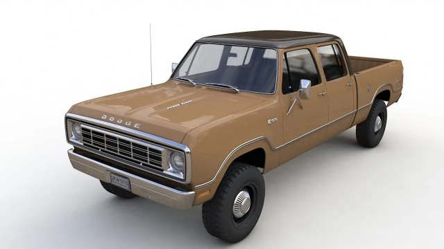 Dodge Power Wagon Crewcab 1976 3D Model .c4d .max .obj .3ds .fbx .stl .blend