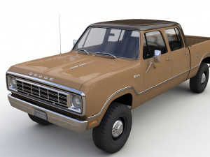 Dodge Power Wagon Crewcab 1976 3D 모델