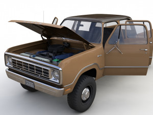 Dodge Power Wagon Crewcab 1976 3D Model