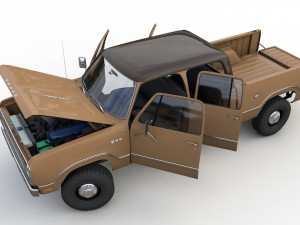 Dodge Power Wagon Crewcab 1976 3D Model