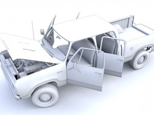 Dodge Power Wagon Crewcab 1976 3D Model