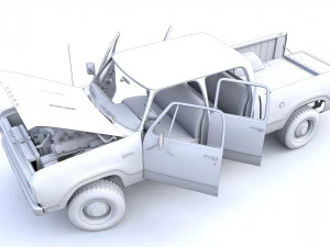 Dodge Power Wagon Crewcab 1976 3D Model