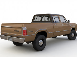 Dodge Power Wagon Crewcab 1976 3D Model