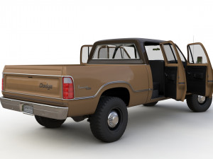 Dodge Power Wagon Crewcab 1976 3D Model