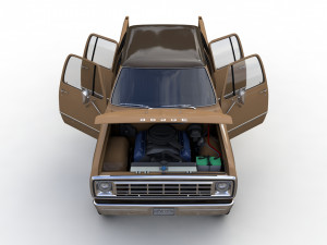 Dodge Power Wagon Crewcab 1976 3D Model