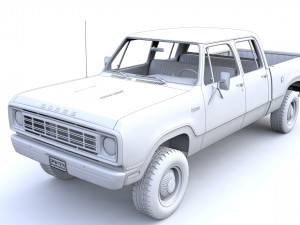 Dodge Power Wagon Crewcab 1976 3D Model