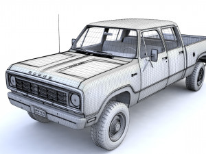 Dodge Power Wagon Crewcab 1976 3D Model