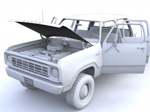 Dodge Power Wagon Crewcab 1976 3D Model