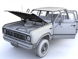 Dodge Power Wagon Crewcab 1976 3D Model