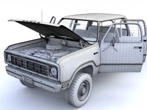 Dodge Power Wagon Crewcab 1976 3D Model