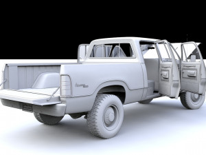 Dodge Power Wagon Crewcab 1976 3D Model
