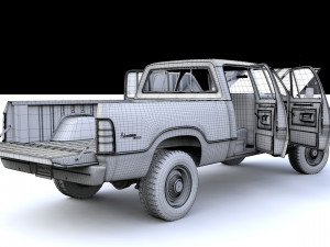Dodge Power Wagon Crewcab 1976 3D Model