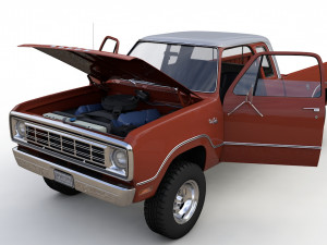Dodge Power Wagon W200 ClubCab S1 1976 3D Модель