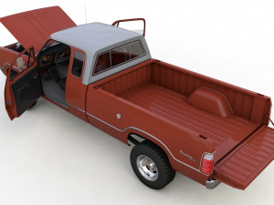 Dodge Power Wagon W200 ClubCab S1 1976 3D Модель