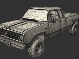 Dodge Power Wagon W200 ClubCab S1 1976 3D Модель