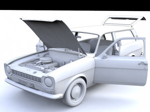 Escort Mk1 Estate 1971 3D Model