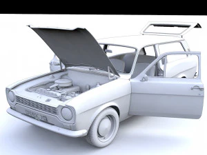Escort Mk1 Estate 1971 3D Model