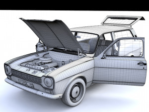 Escort Mk1 Estate 1971 3D Model