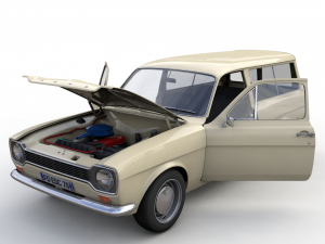 Escort Mk1 Wagon 1970 3D Model
