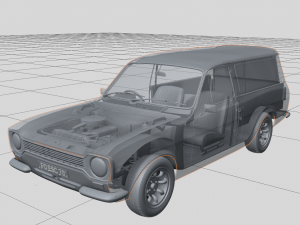 Escort Mk1 Panel Van 1970 Modelo 3D