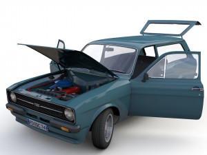 Escort Mk2 Station Wagon 1974 3D Model