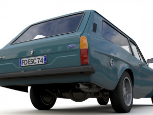 Escort Mk2 Station Wagon 1974 3D Model