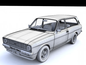 Escort Mk2 Station Wagon 1974 3D Model